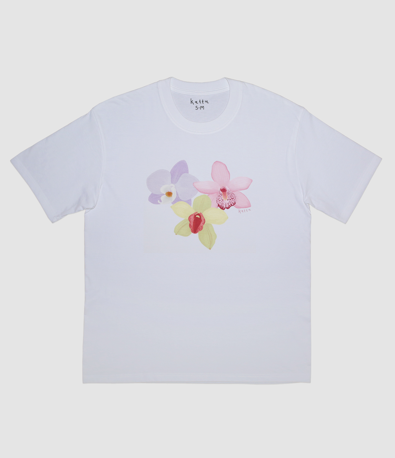 orchid t-shirt flatlay